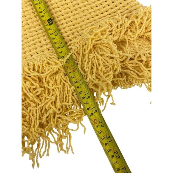 Zara Womens Sweater Top S Small Yellow Fringed Knit Sleeveless 4331/027 NWOT - Picture 12 of 13